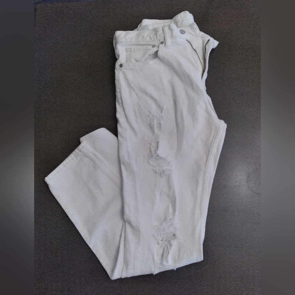 H&M White Distressed Jeans 32×32